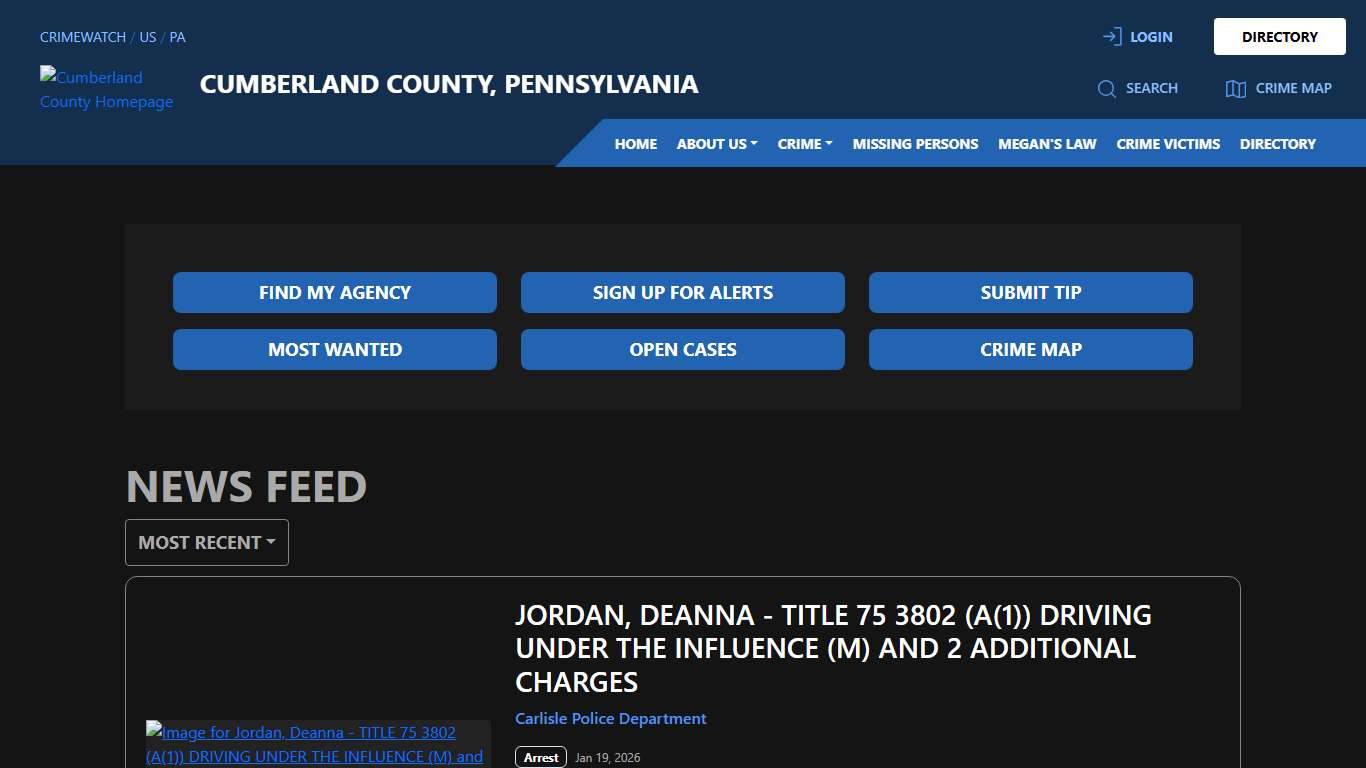 Cumberland County | CRIMEWATCH PA